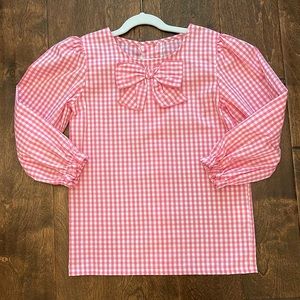 NWT TBBC Beatrice Bow Blouse - Hamptons Hot Pink Gingham - 8 - PRICE FIRM